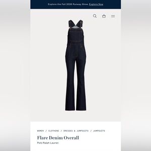 Ralph Lauren Women's Flare Denim Overalls - Dark Indigo